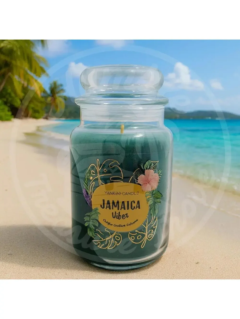 Yankee Candle Jamaica Vibes 22 oz Large Jar‎ Carefree Caribbean Palm & Patchouli